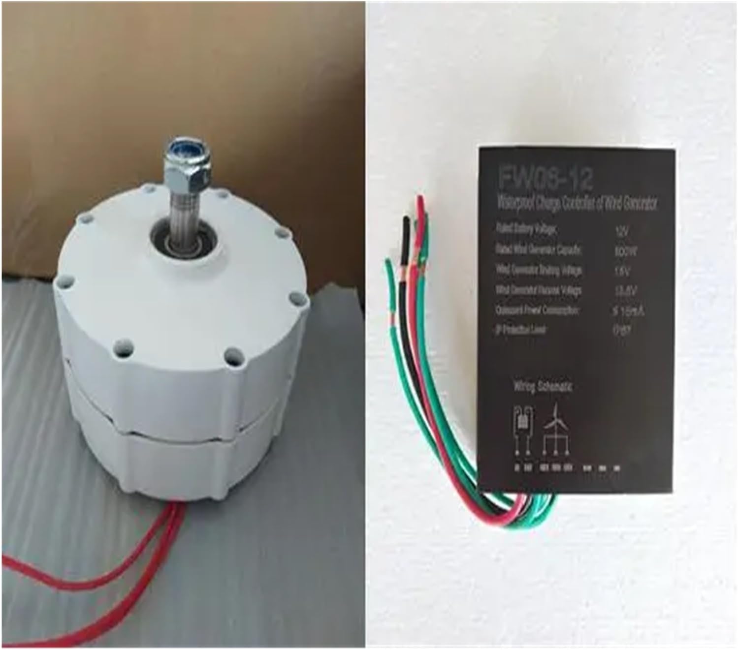 Wind Turbines, Three Phase Permanent Magnet nerator 500W PMG Alternator with DC Controller for Horizontal Or Vertical Wind Turbine(No Base,Double Shaft_48V)
