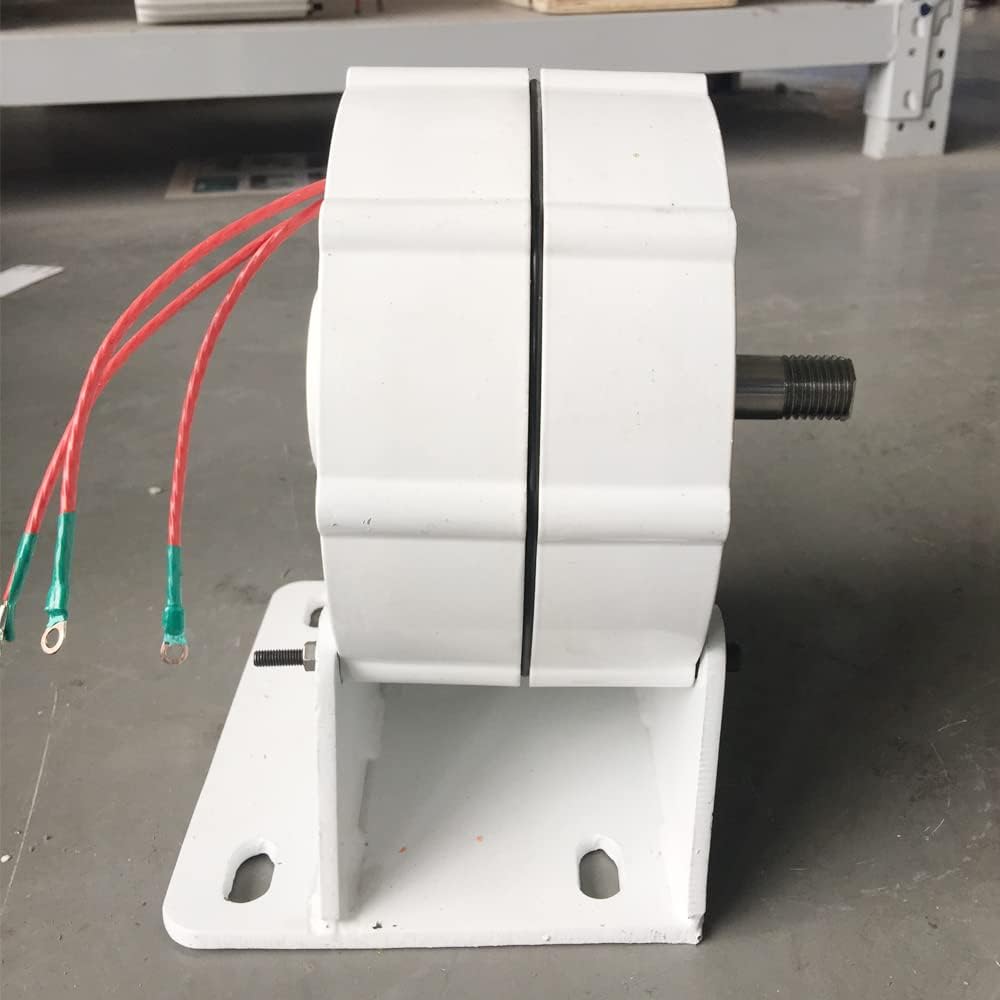 Wind Turbine, Low Speed 800W 1000W 12V 24V 48V Gearless Permanent Magnet Generator AC Alternators Use for Wind Turbine Water Turbine(with Base,24V_500W)