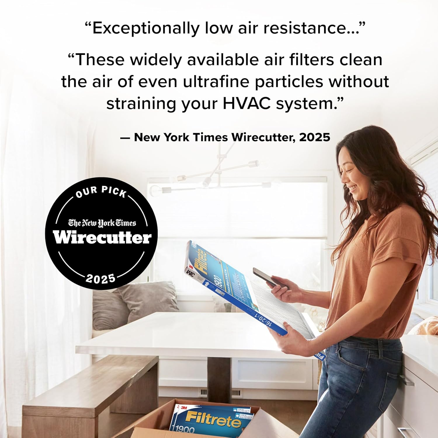 Filtrete 20x23x1 AC Furnace Air Filter, MERV 13, MPR 1900, Premium Allergen, Bacteria & Virus Filter, 3-Month Pleated 1-Inch Electrostatic Air Cleaning Filter, 4-Pack