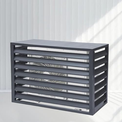 Air Conditioner Covers, Outdoor Anti Theft Aluminum A C Cover Privacy Fence Screen, Used for Outdoor Unit Noise Reduction(Gray,2 3P)