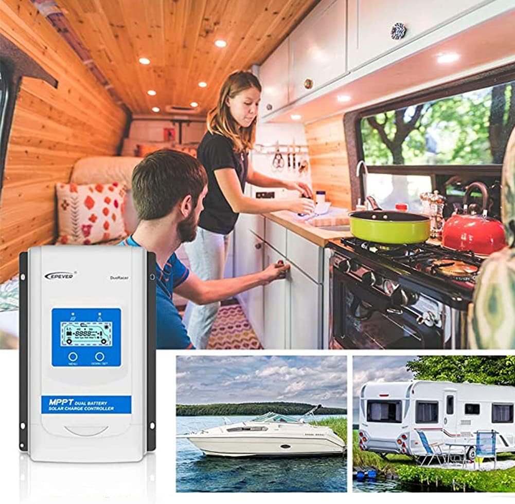 EPEVER 20A MPPT Dual Battery Solar Charge Controller 12V/24V + MT11 Remote Meter