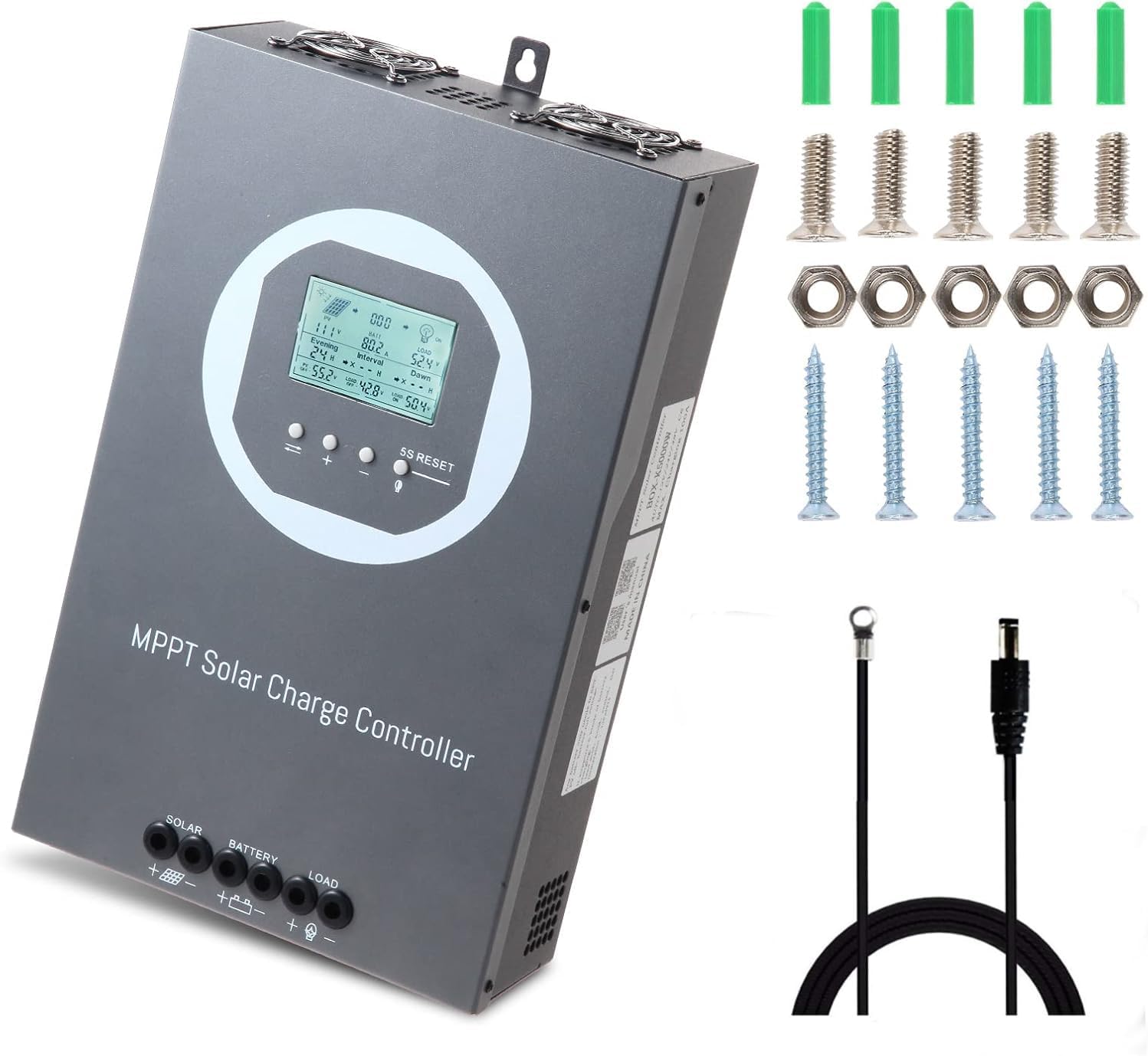 100 Amp MPPT Charge Controller MPPT 12V 24V 36V 48V Auto, 100amp Solar Charge Regulator Max 150V w/LCD Display Work with AGM, Gel, Flooded and Lithium, Max Input Power 5000W