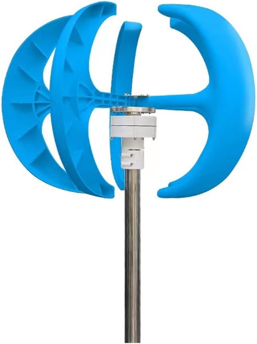 Wind Turbine, Vertical Wind Turbine Windmill 1000W 12v 24v Low Noise Wind Speed Start Rotation Free Energy with MPPT Charge Controller(Blue,Turbine ONLY_48V)