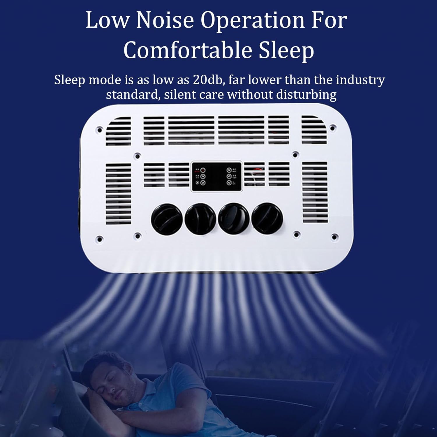 12V/24V RV Air Conditioner, Truck Cab Air Conditioner Rooftop with Remote Control, Fits for RVs, Vans, Semi Truck, Cranes, Excavators (Red 24v)