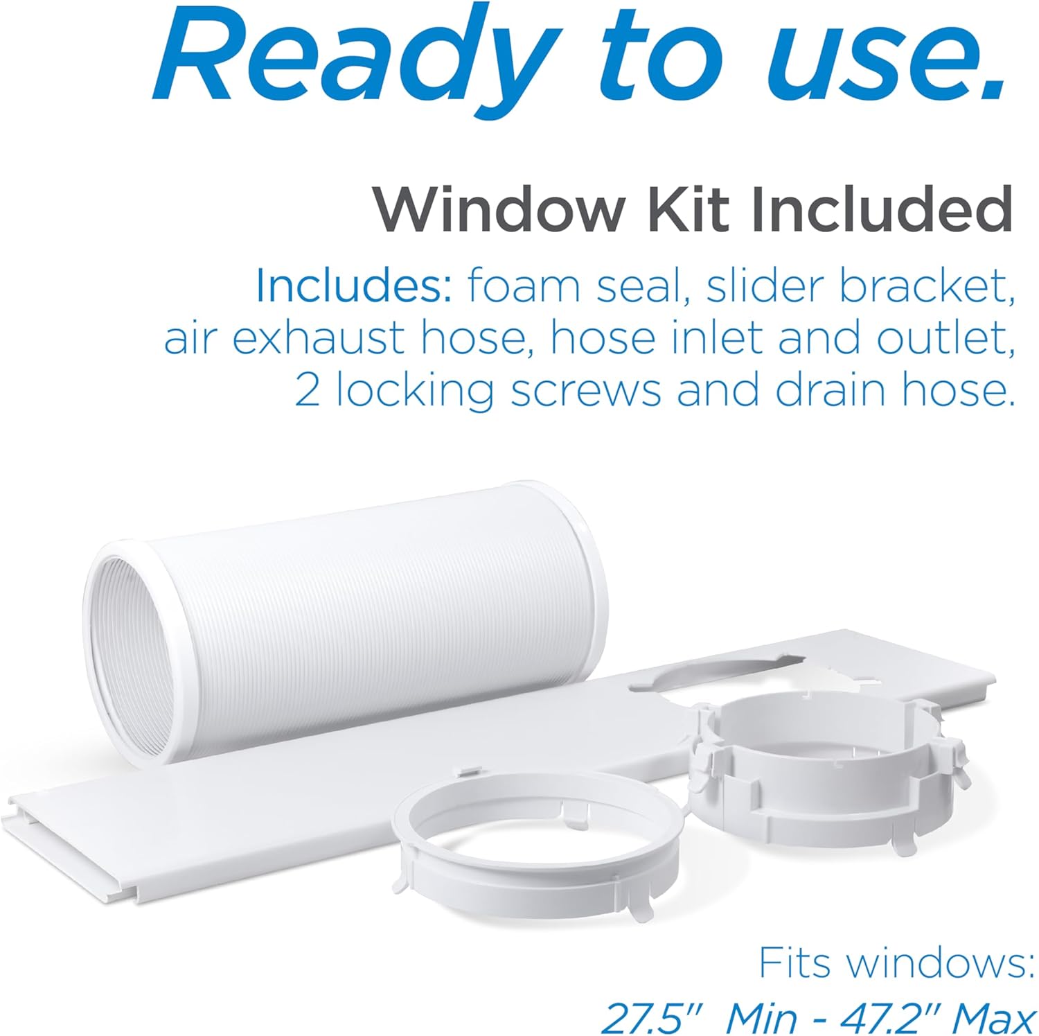 BLACK+DECKER Smart Portable Air Conditioner,12,000 BTU, for Rooms Up To 550 Sq. Ft., Portable AC with Inverter Compressor & Window Kit, BPACT08NM, White