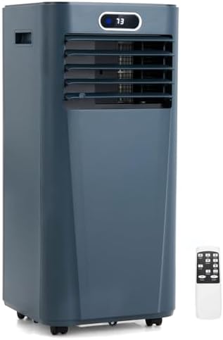 KOTEK Portable Air Conditioner, 8000 BTU Air Cooler for Rooms up to 230 Sq.Ft w/Dehumidifier & Fan, Sleep Mode, 24H Timer, Remote Control, Standing AC Unit for Bedroom (Dark Blue, 8000 BTU)