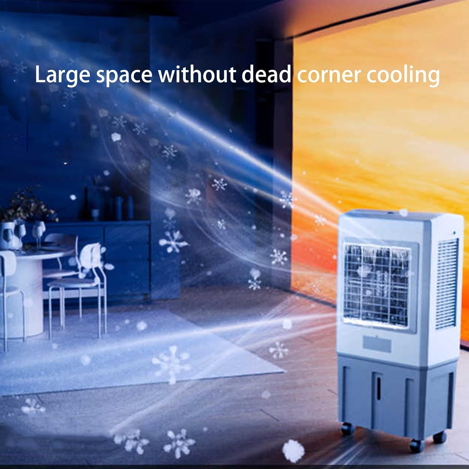 3 in 1 Evaporative Air Cooler, Portable Swamp Cooler with 3 Speeds and Ice Packs, Portable Air Conditioner for Factory Office Room(60 * 40 * 120cm)