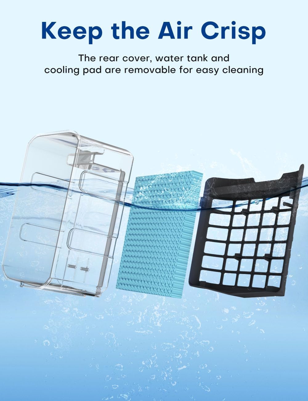 Windowless Portable Air Conditioners with 4Modes & 3Speeds, 15H Timer for Smart Auto-off, 2Gal Tank for 20H Cooling, Evaporative Air Cooler 17FT Remote, 120° Swing Swamp Cooler No Hose Needed