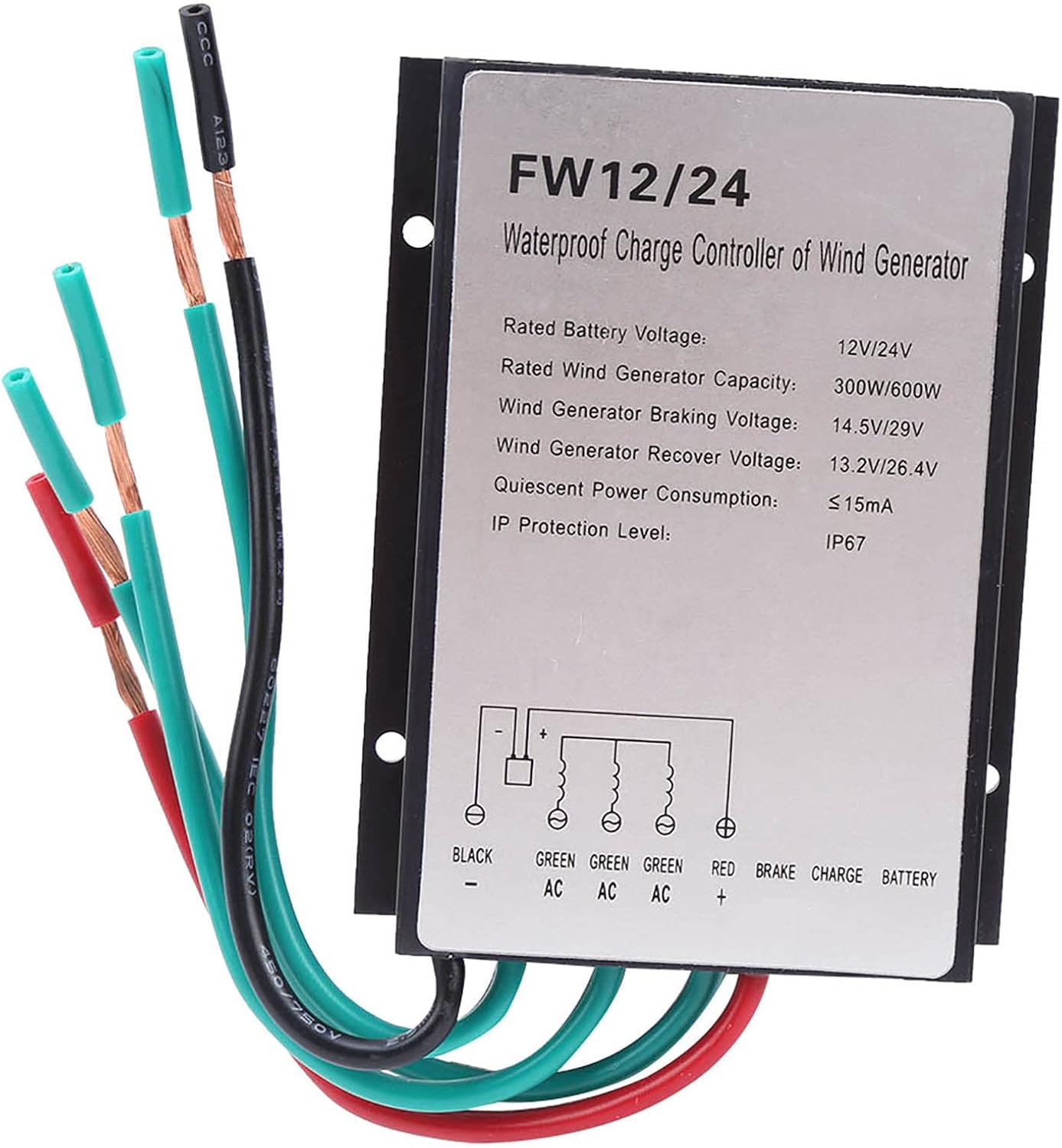 Hyuduo 100W Wind Generator, Horizontal Axis Permanent Magnet Alternator with Low Startup Speed, for Wind Power Generation DC12V/24V (DC24V)