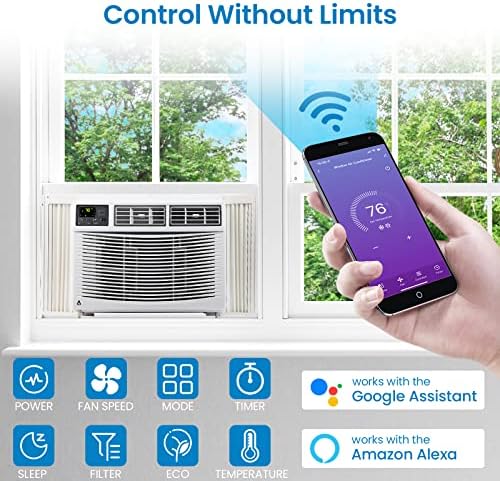 Window Air Conditioners, 10000 BTU Compact AC Unit, Energy Saving Window AC, Smart AC with 3 Modes Cool Dry Fan Speed Control,Cools Up to 150 Sq.Ft,115v Mini Air Conditioner for Bedroom,Office,Home