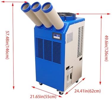 220V Industrial Air Conditioner Outdoor Air Conditioning Fan Equipment Three Tube 910m³/h Blue