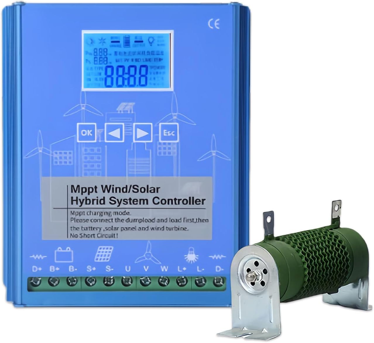 13000w Solar Wind Hybrid Charge Controller, Mppt Charge Boost Controller for Automatic Solar Panel Regulator, Solar and Wind Generator 24V-13000W
