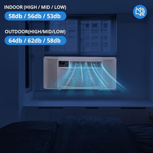 8,000 Btu Window Air Conditioner, Cools Up to 350 Sq. Ft with Cooling, 3 Fan Speed, Window-Mounted Room Ac Window Unit with Remote, Easy Install Kit for Home