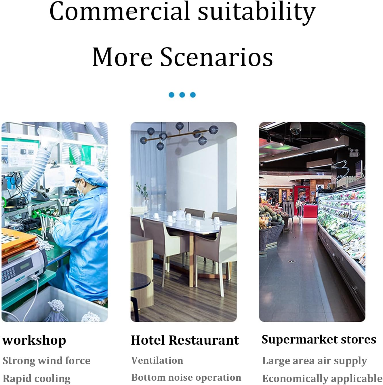 Evaporative Air Cooler,Three Adjustable Wind Speeds Portable Air Conditioner,Household Stand Up Air Conditioner,45L Water Tank,for Hotels, Restaurants, Workshops,supermarkets,etc