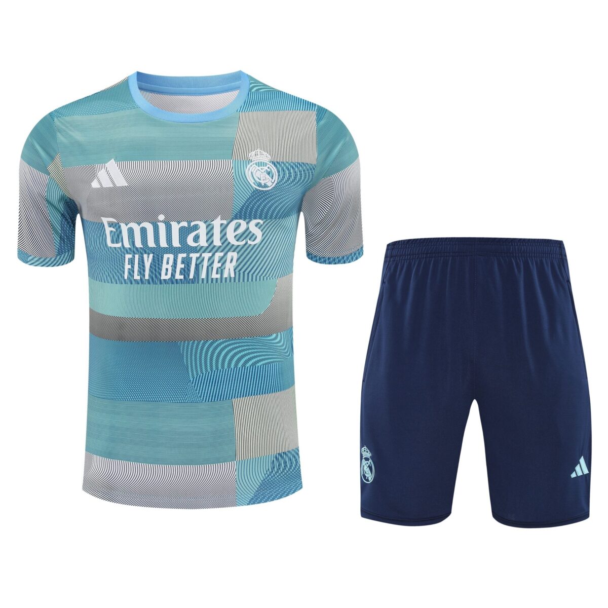 Conjunto de calentamiento Real Madrid azul cuadros - NewNow