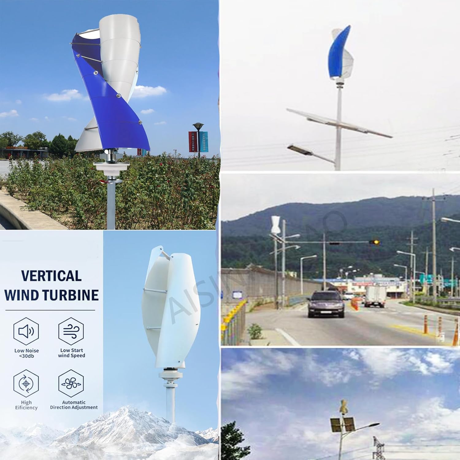 220v,AISINILALAO 10000W 12V 24V 48V 3 Blades No Noise Magnetic Levitation Upright Wind Generator, 12M/S Rated Wind Speed with Controller for Outdoor Garden