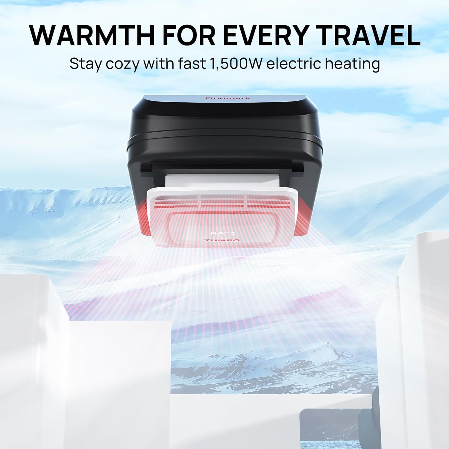 TURBRO RV Air Conditioner, 15,000 BTU Cooling with 1,500W Electric Heating, Non-ducted Rooftop Unit with Lift Handles, Ceiling Assembly with Atmosphere Lamp, 115V AC, Remote and WiFi-Controlled, Black