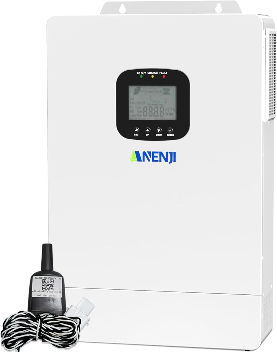 3600W Hybrid Solar Inverter 48V DC to 110V AC, Pure Sine Wave, Built-in 80A MPPT Controller, 98% Efficiency, Support Parallel 6 Units, Solar & Generator Input, for Home On/Off-Grid Systems