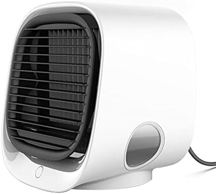 Portable Air Conditioner Fan, 3 Wind Speeds USB Air Cooler, Personal Air Cooler Fan for Home, Room, Desk and Camping (Color : White)