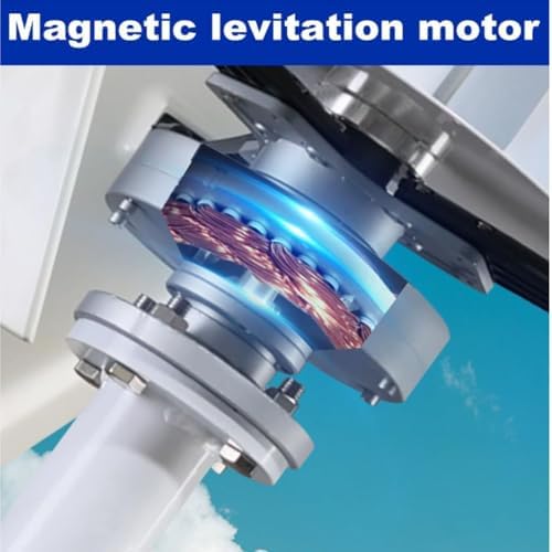 Kang 12000W Low Noise Vertical Wind Turbine Generator for Home Use, 12V/24V/48V/220V with Controller, Ideal for Courtyard & Garden Lighting, White Finish