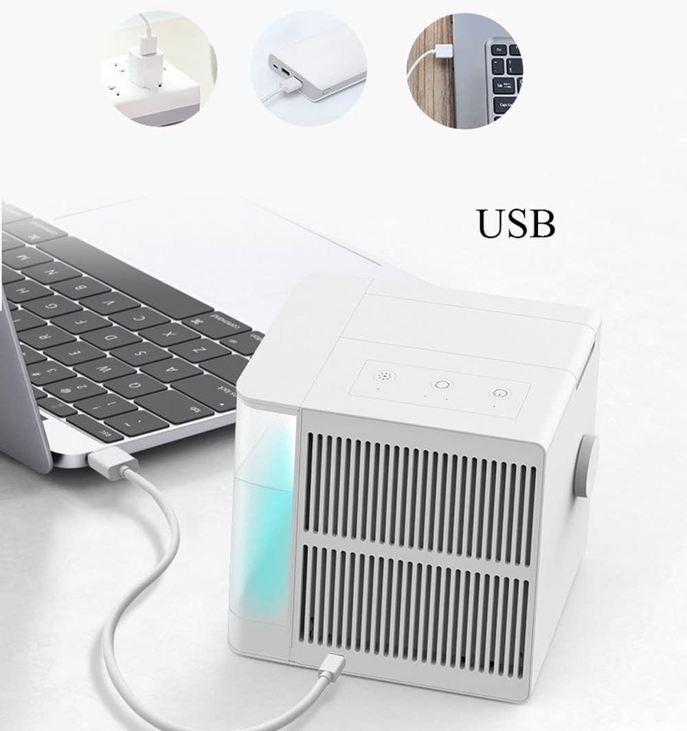 Mini Air Conditioner, 800ML Water Tank Room Evaporative Air Cooler, Personal Air Conditioner for Bedroom, Office, Desk