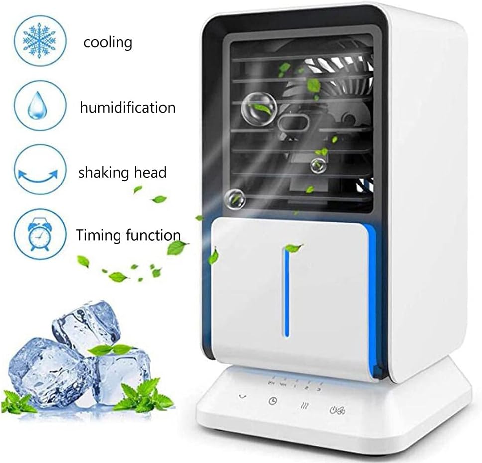 Air Conditioner Air Cooler Mini Fan Portable Airconditioner For Room Home Air Cooling Desktop Usb Charging Air Conditioning Fan-White