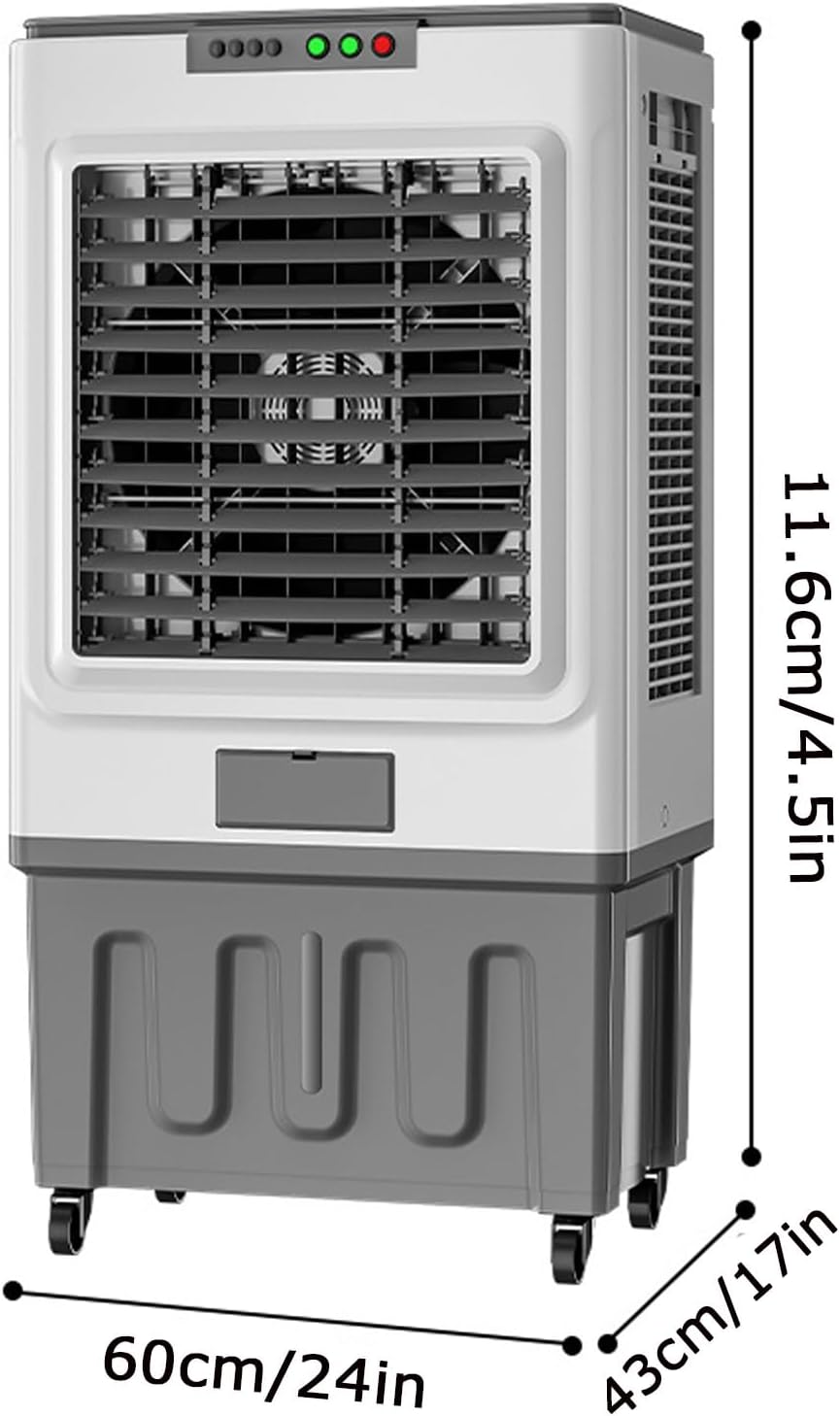 Portable Air Conditioner, Oscillating Tower Fan with Remote, Evaporative Air Cooler with 3 Wind Speeds, Cooling Fan Air Conditioner for Room Office(D)
