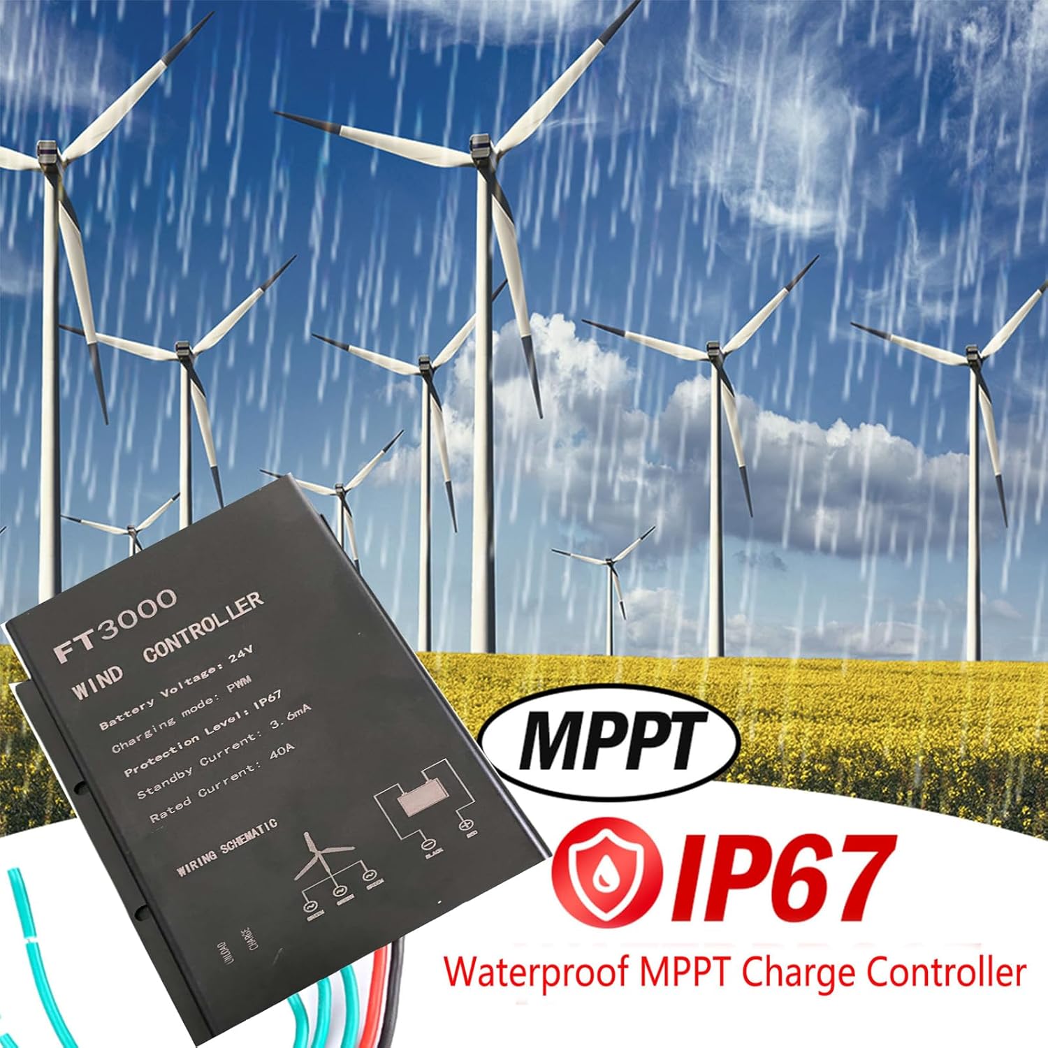 48v,12000W Wind Solar Hybrid System MPPT Charge Controller, for All Wind Turbines Home Wind System 12V 24V 48V Auto Regulate for Home Appliance