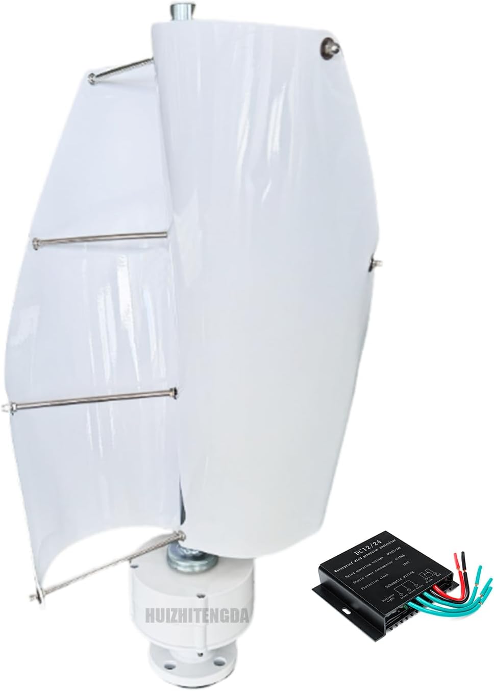 Wind Power Generator,5000W 12V 24V 48V Vertical Wind Turbine with Charger Controller Low Speed 2 Blade Wind Generators for Wind and Solar Power Generation