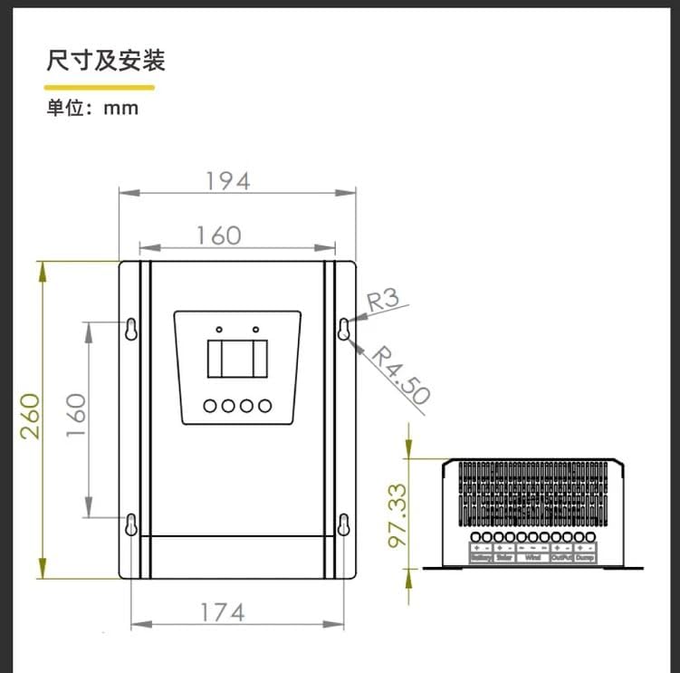 12000W MPPT Wind Solar Hybrid Controller Boost Charge,Low Start Speed 12V 24V 48V Free Dump Load Battery (Blue),48v