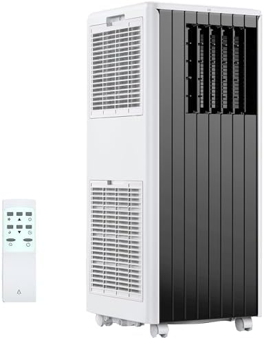 Portable Air Conditioner 8000 BTU, AC Unit Cool Up to 350 Sq.Ft.,3 In 1 Cooling, Dehumidifier, Fan, Remote Control/LED Display/24Hrs Timer/360° Wheels/Installation Kits for Home Office Bedroom, Gray
