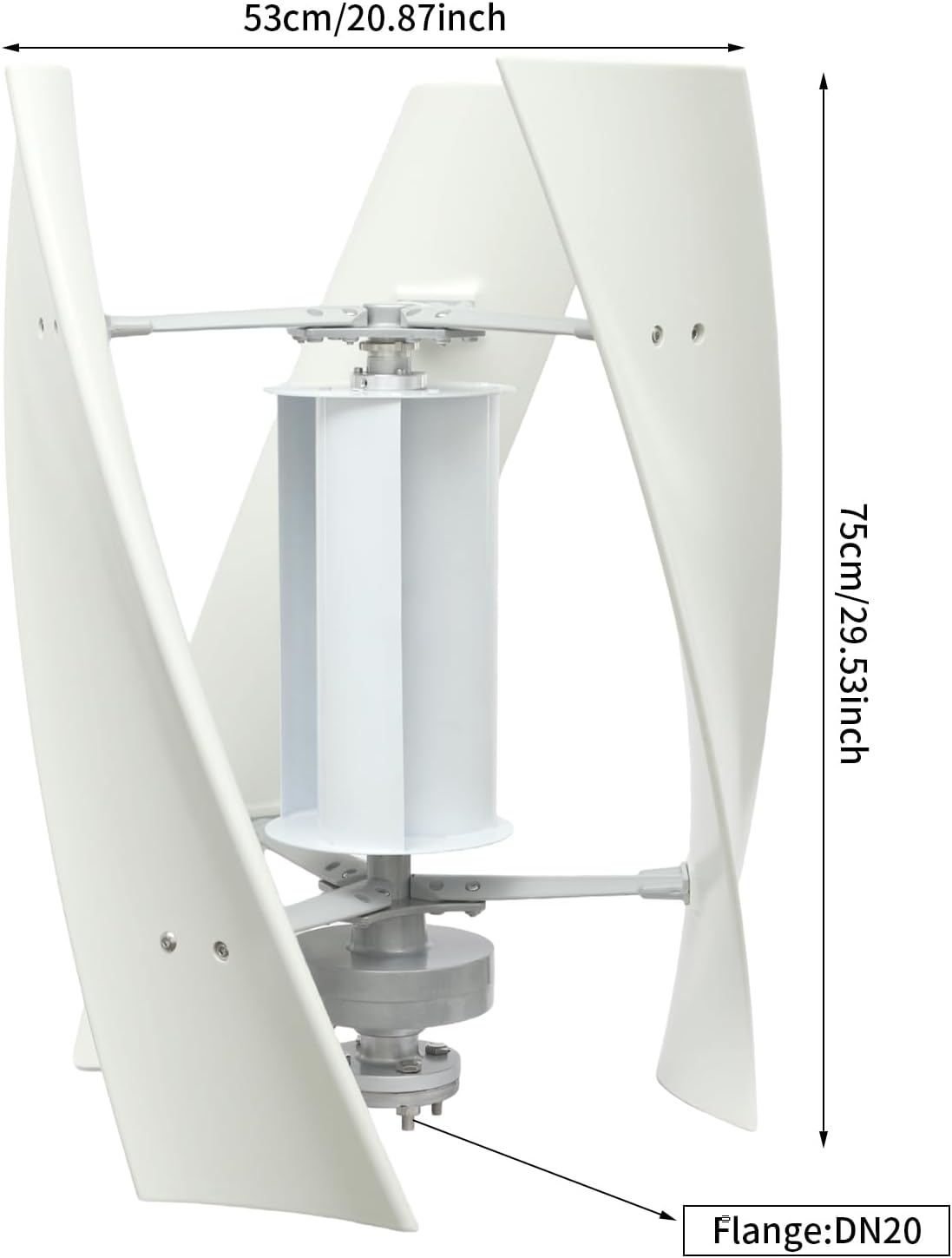 100W Vertical Axis Wind Turbine Generator, 24V Permanent Magnet Levitation Wind Power Turbine Generator Kit with Controller, 3 Blades Vertical Axis Generators for Terrace, Motor Home, Chalet