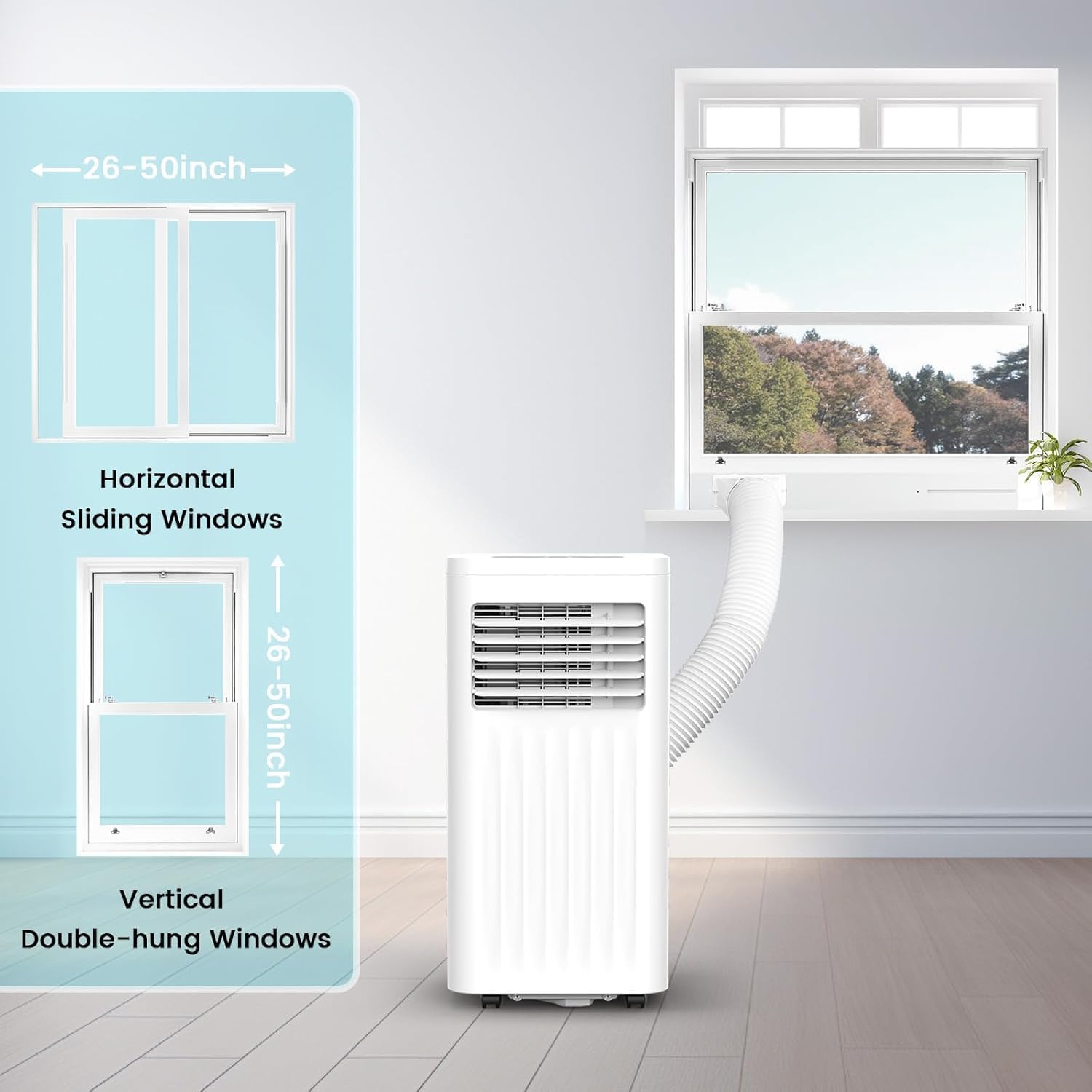 Antarctic Star Portable Air Conditioners Small Portable AC with Cooling, Fan, Dehumidifier Mode, 10,000 BTU, 24H Timer, Cooling up to 450 Sq.Ft. Window Kit Panel, 62ºF and 86ºF Temperature Range