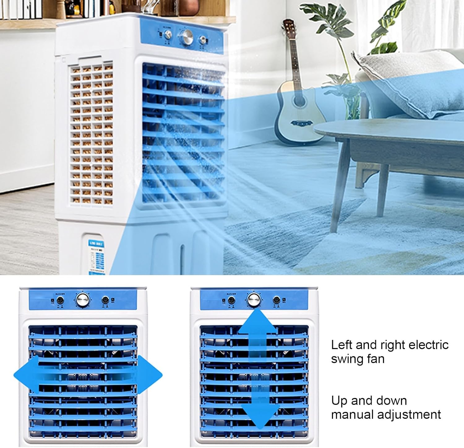 Portable Air Conditioners, Swamp Cooling Fan, 2 Modes, 3 Speeds, Fans That Blow Cold Air for Room, Bedroom, Indoor, Office(Medium)