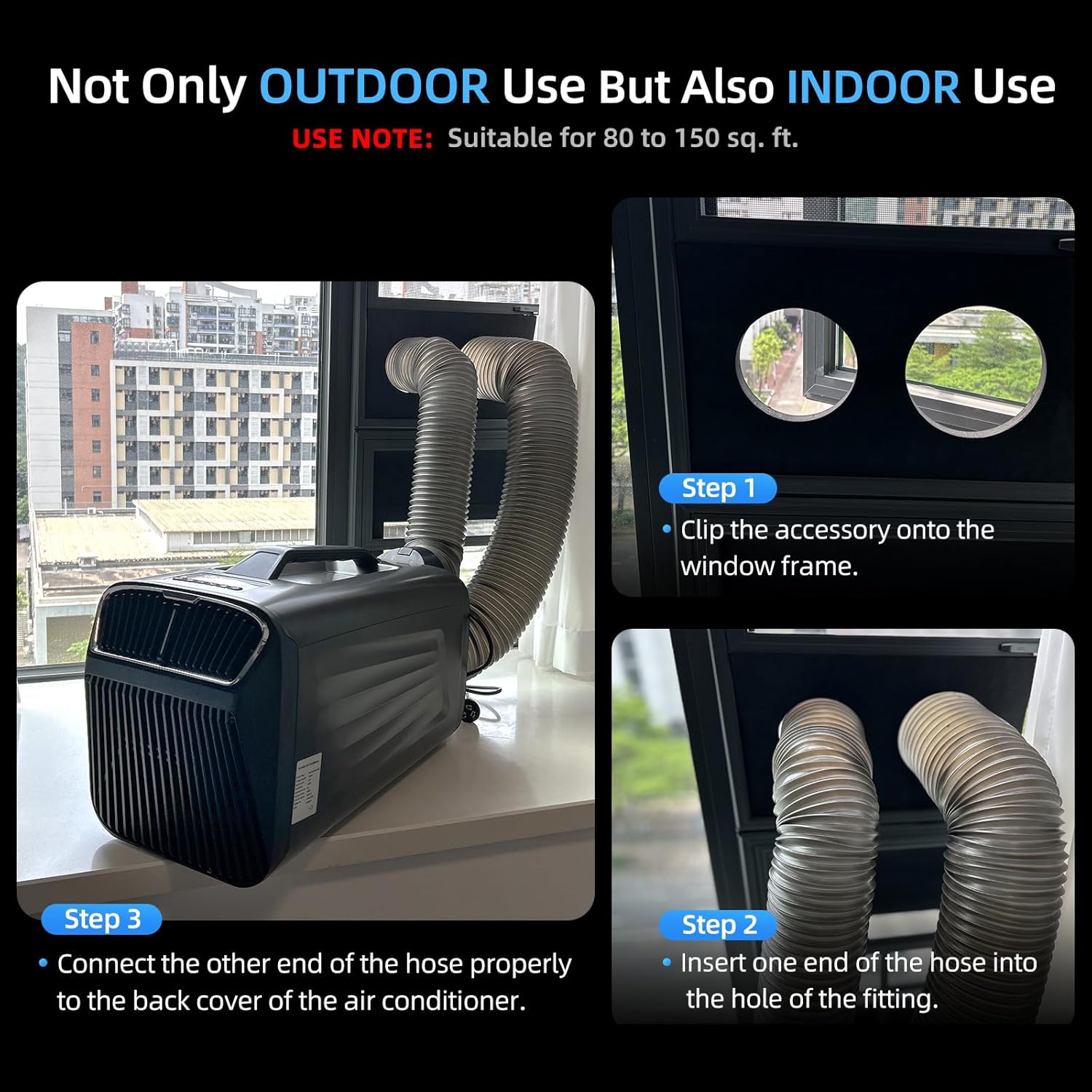 5200BTU Portable Tent Air Conditioner with 1500W Pure SINE Wave Inverter, 12V DC to 110V AC Converter w/Sockets for Cars, Trucks, Vans, and RVs. (Grey)