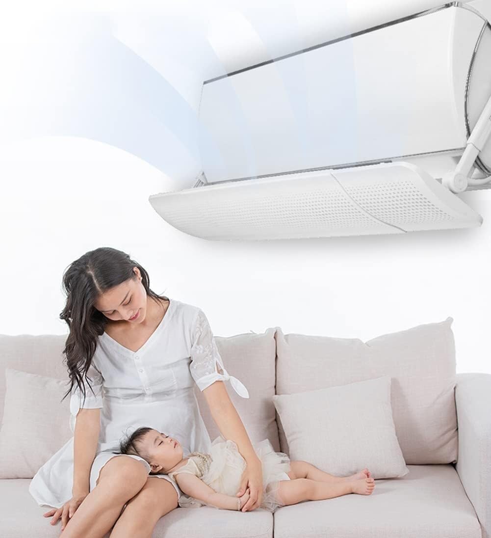 Air Conditioner Deflector - Retractable Windscreen for Wall Mounted Units, Prevents Direct Blowing, Home and Office Air Conditioner Accessory