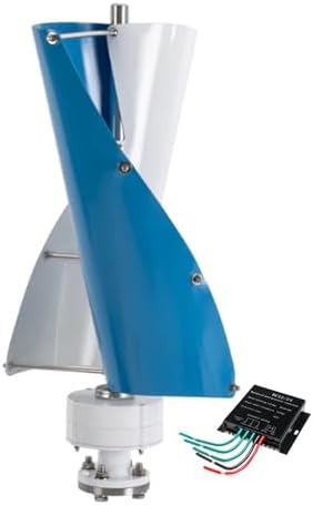 5000W Vertical Wind Turbine Generator Kit - 12V/24V/48V Wind Power System, Maglev Technology, 2 Blades for Home & Street Lighting - Efficient Renewable Energy Solution (Blue)