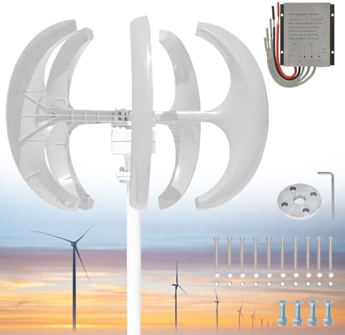 High-Efficiency 13000W Wind Turbine Generator Kit - 5-Blade Vertical Axis, 12V/24V/48V/72V/110V/220V AC Permanent Magnet, Complete with Controller, Ideal for Home & RV Renewable Energy Solutions