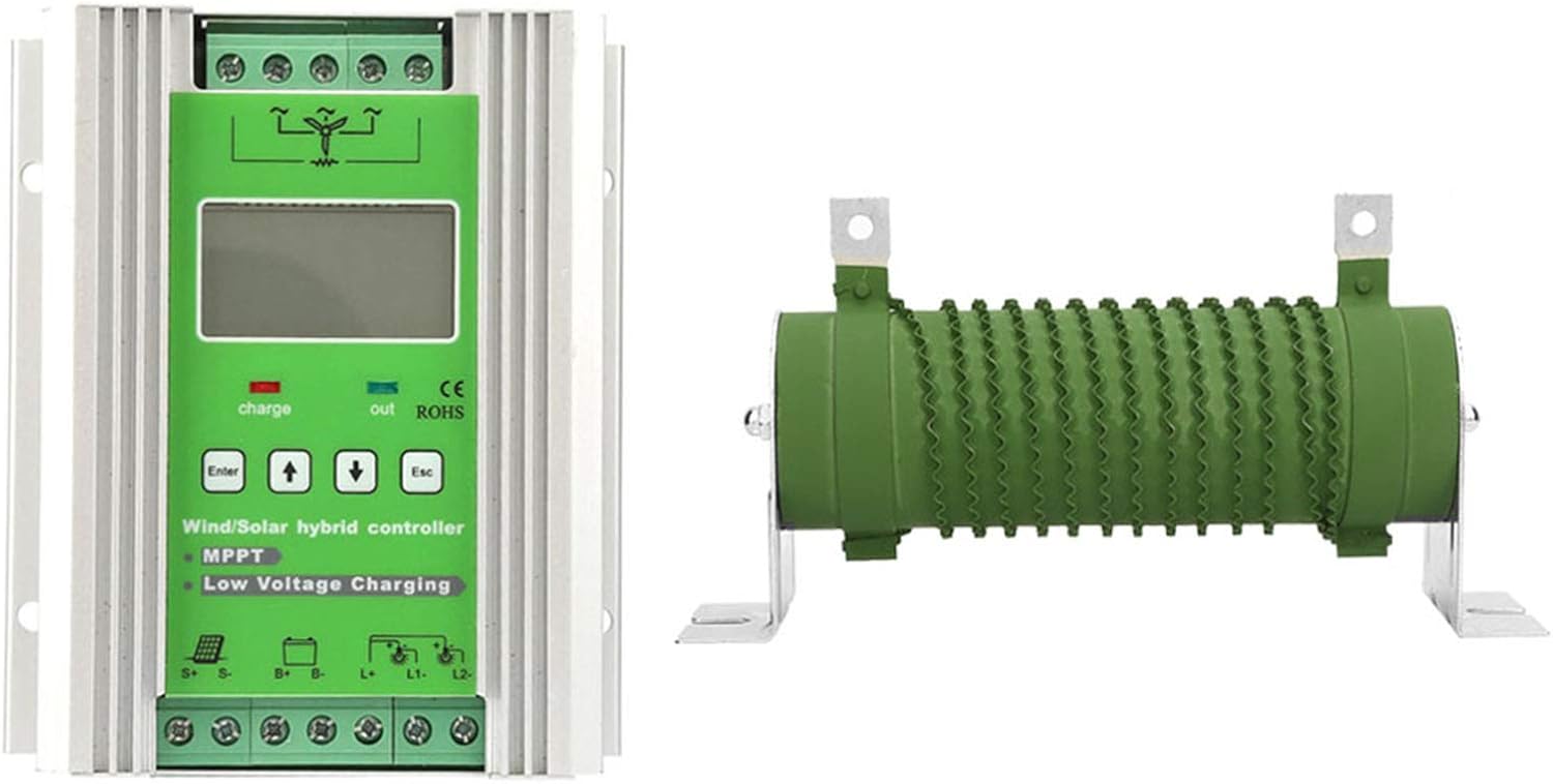 MPPT Charge Controller, Wind Solar Hybrid 12 / 24V LCD Display 300W Solar 600W Wind - High Efficiency Boost Charging, Multi - Protection System, Ideal for Renewable Energy System