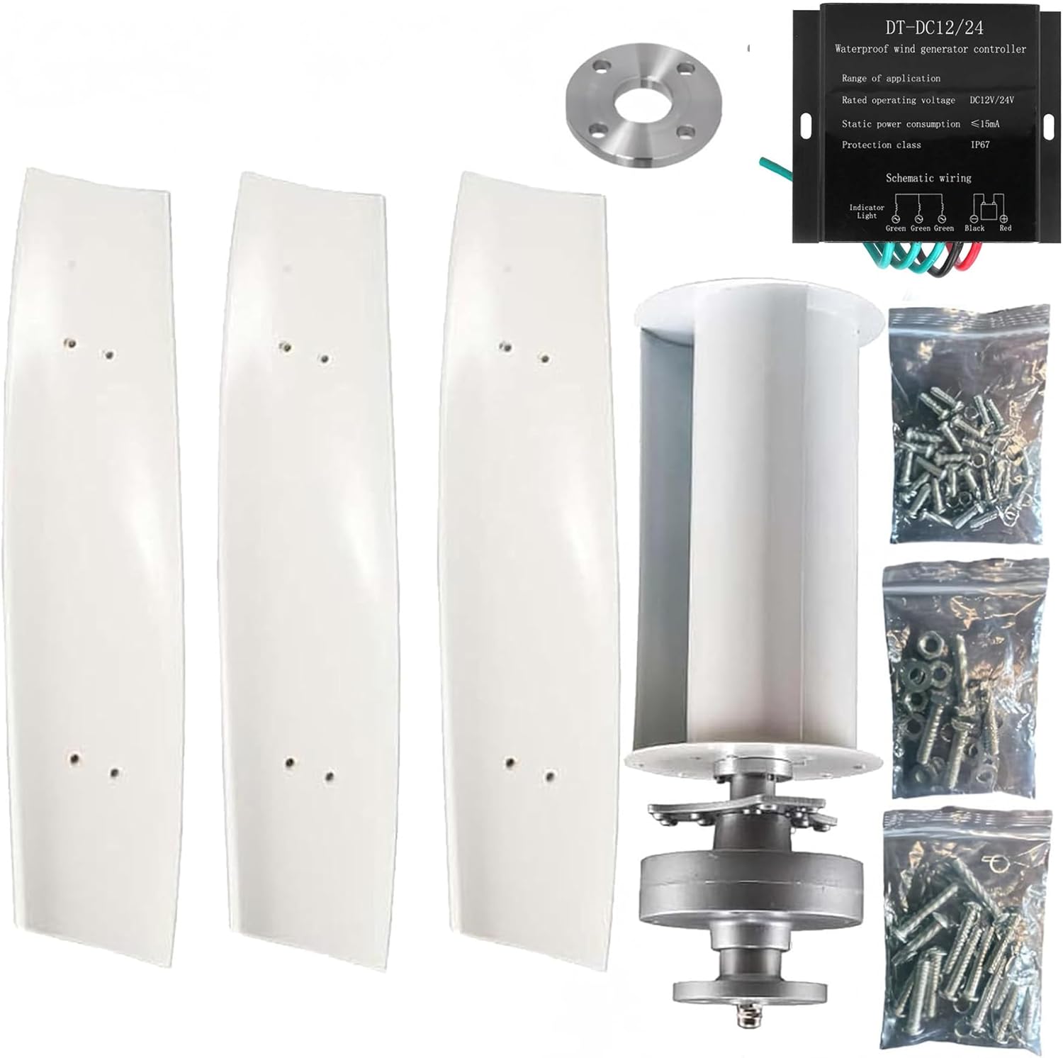 16000W 12M/S Rated Wind Speed12v 24V 48V 220V Vertical Axis Permanent Maglev Wind Turbine with Controller for Garden Outdoor Street Lighting