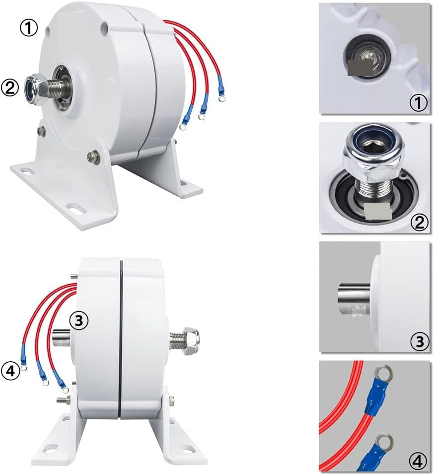 Wind Turbine, 100W 12V 24V Low RPM NdFeb Rare Earth Permanent Magnet Generator for DIY Horizontal Wind Turbine Wind Mil Generator(AC24V,200W)
