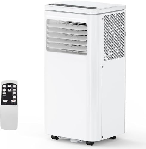 8000 BTUs Portable Air Conditioner, 3-in-1 Cooling, Dehumidifying, Fan Mode, Quiet Indoor AC Unit with Remote Control & Window Kit, Sleep Mode, Cools up to 350 Sq. Ft. for Bedroom