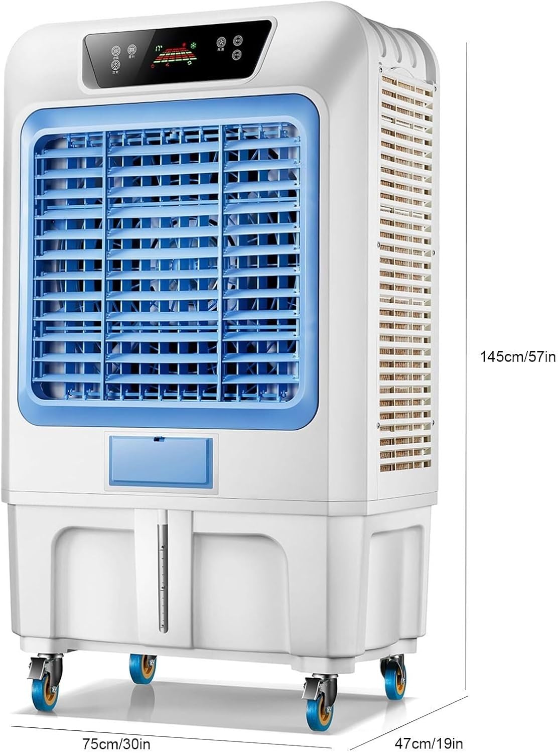 Portable Swamp Cooler Air Conditioner, 3 Modes, 3 Speeds, 6 Ice Packs, 12H Timer & Remote, Evaporative Cooling Fan for Room, Garage, Patio