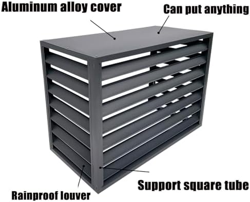 Air Conditioner Covers for Outside Units, Outdoor Condenser Protective Cover, Aluminum Alloy AC Privacy Screen, Trash Can Enclosure for Garden Patio Lawn, Easy Assembly (White