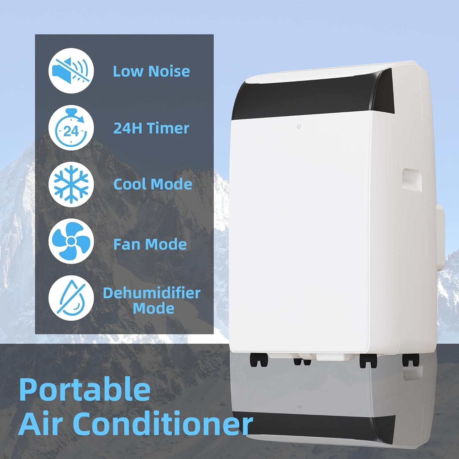 14,000 BTU Portable Air Conditioner, 3-In-1 AC Unit with Built-In Dehumidifier, Compact Standing Air Conditioner for Room Up to 700 Sq. Ft. with Remote and Window Kit