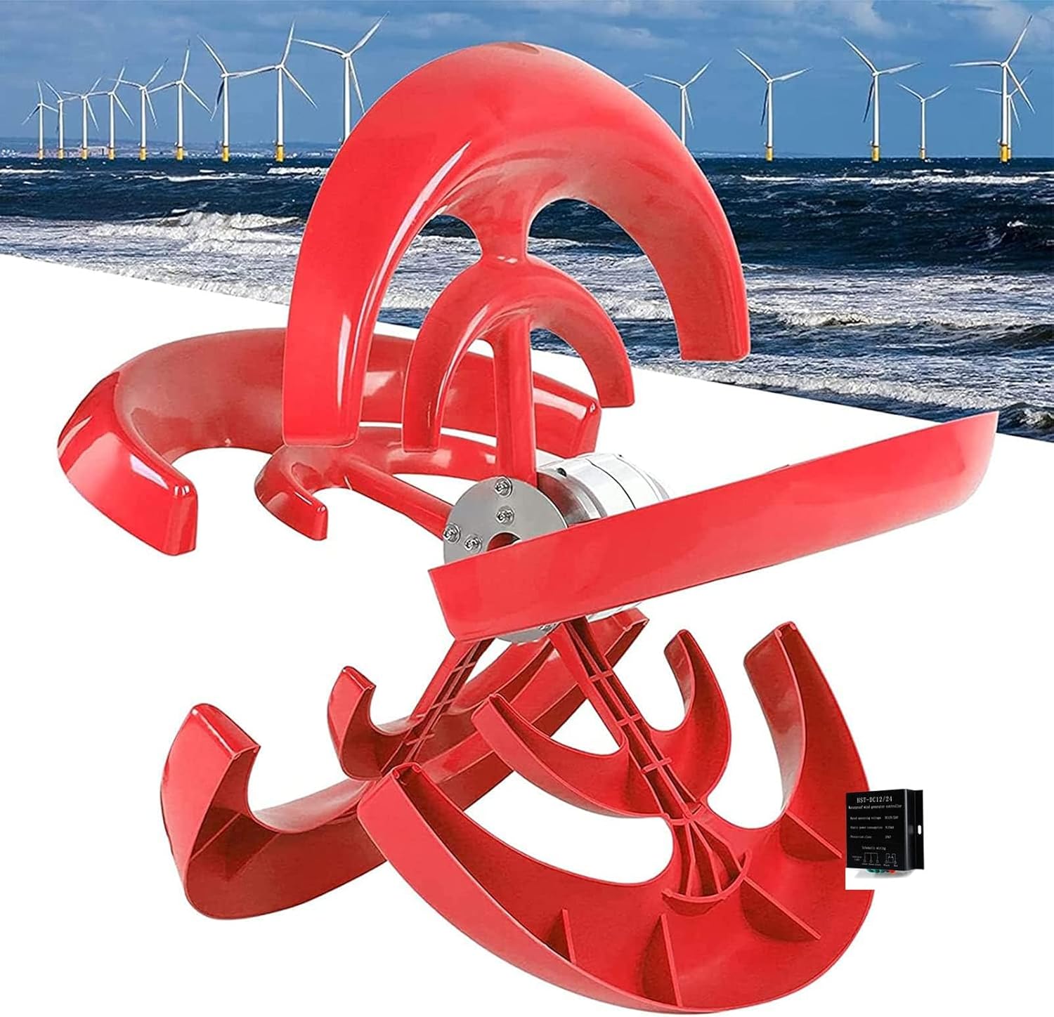 3000W 1.8M/S Wind Turbine Generators Kit, 3 Phase AC Lantern Wind Turbine Generator, 5-Blade 12V 24V 48V 220V with Controller, Suit for Home, Camping & Boat Use,24v