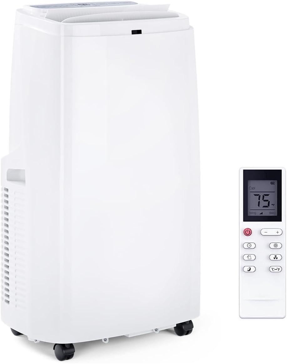 HOMGX 9000 BTU Portable Air Conditioner, 3 in 1 Air Cooler with Dehumidifier, AC Cooling Unit with Remote Control, Quiet Operation, Cools 350 Sq. Ft, 3 Fan Speeds, 24H Timer, Sleep Mode