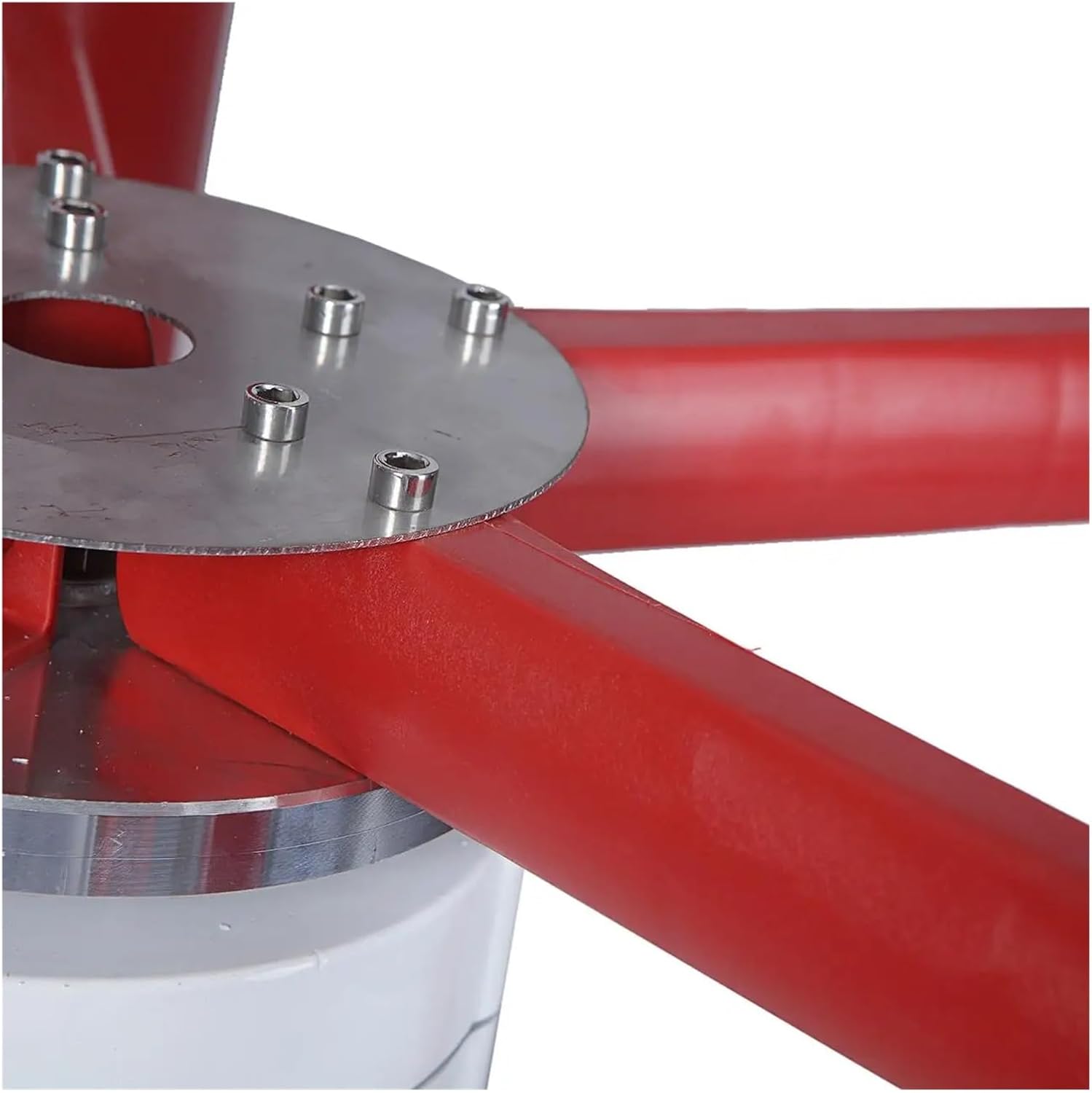 Wind Turbine 600W 24V Wind Turbine Generator Lantern Vertical Axis Wind Generator 5 Leaves with Controller Motor Kit White Red Industrial Energy(White)