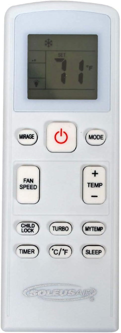 Soleus Air 8,000 BTU Portable Air Conditioners 4-in-1, Air Conditioner, Heater, Fan, Dehumidifier, with MyTemp Remote, and Mirage Display (Up to 450 sq.ft)