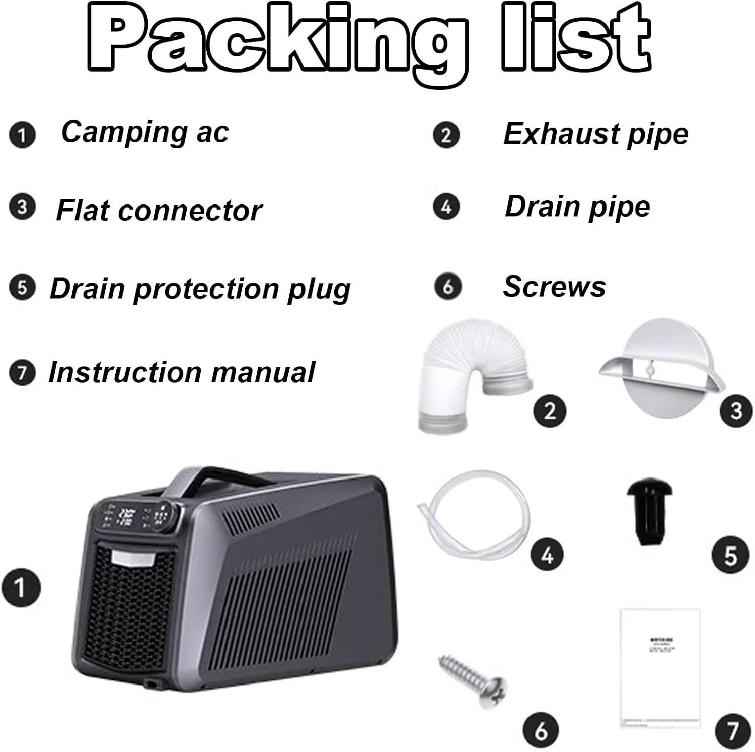 Small Portable Air Conditioner Small Room Air Conditioner with Knob Operation Panel Top Handle Design Cooling Capacity 1600w AC Unit for Room Bedroom Office